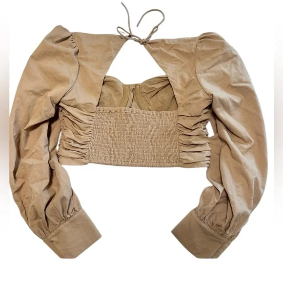 MAJORELLE  Revolve Tan Crop Top size small - Picture 3 of 5